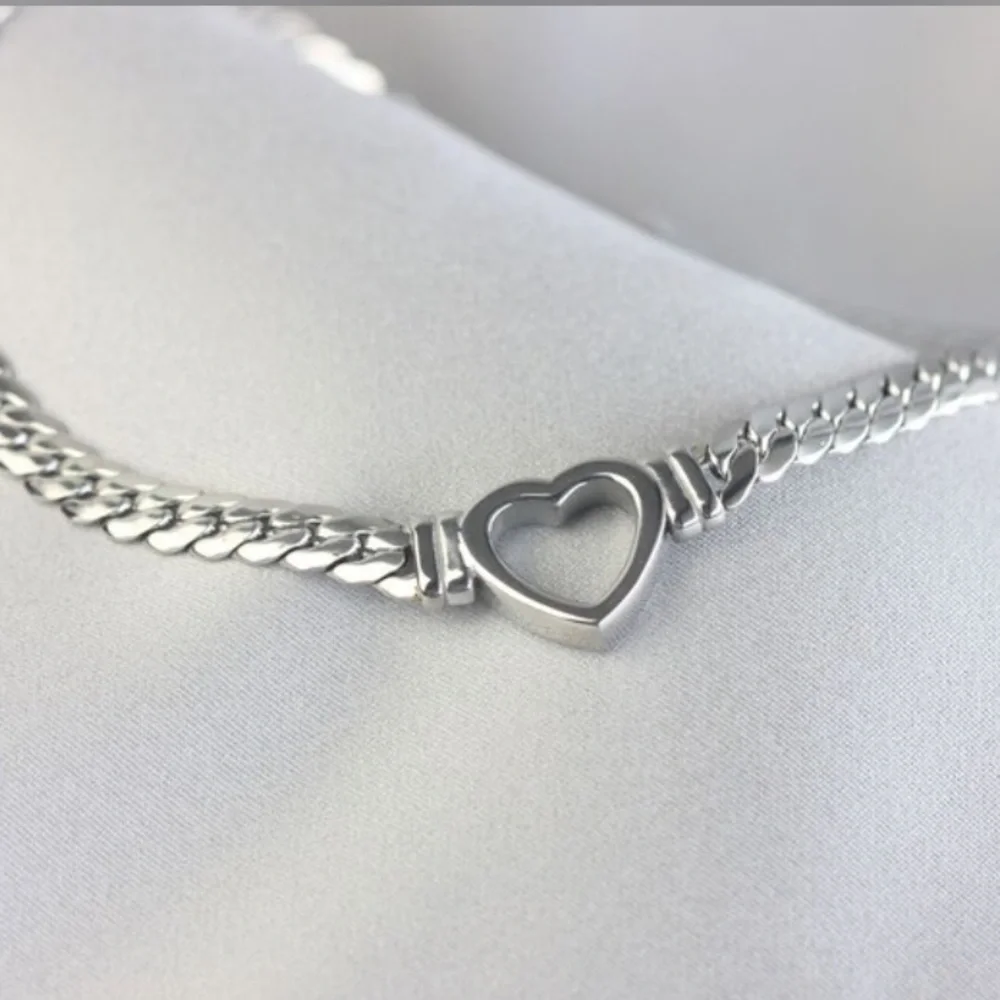 Waterproof heart snake white gold plated necklace - Picture 5 of 5